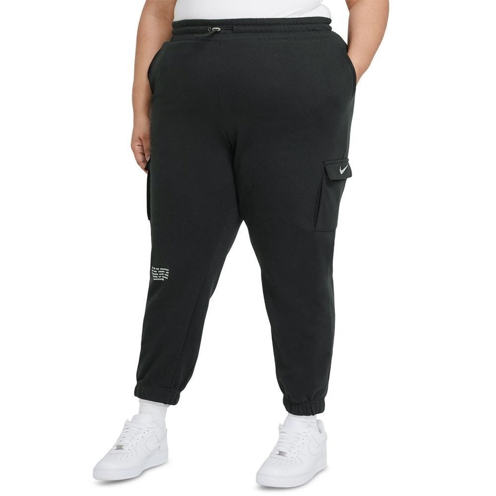 New! NIKE Sportswear Women's Logo Fleece Joggers Black Pants Plus Size 2X Pocket